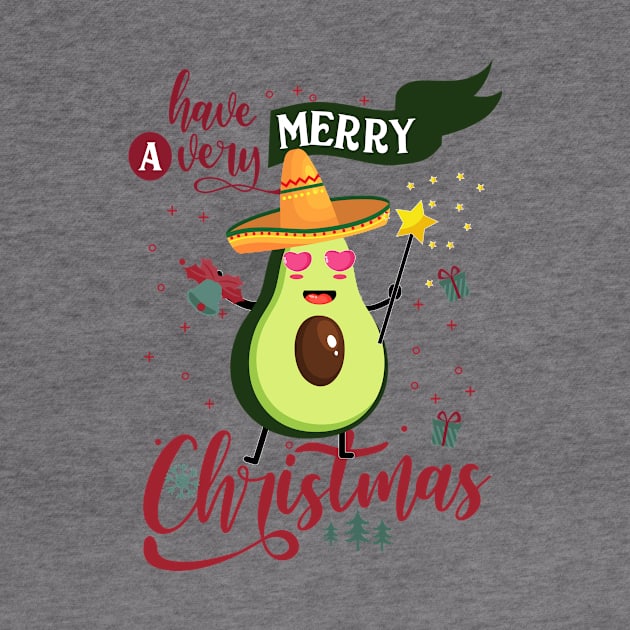 Vegan Merry Christmas Mexican Avocado Xmas by CHNSHIRT